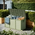 thumbnail image 2 of SOLAURA 75 Gallon Outdoor Storage Deck Box Waterproof Resin Patio Storage Box for Outside Cushions, Garden Tools and Pool Toys , Green, 2 of 7