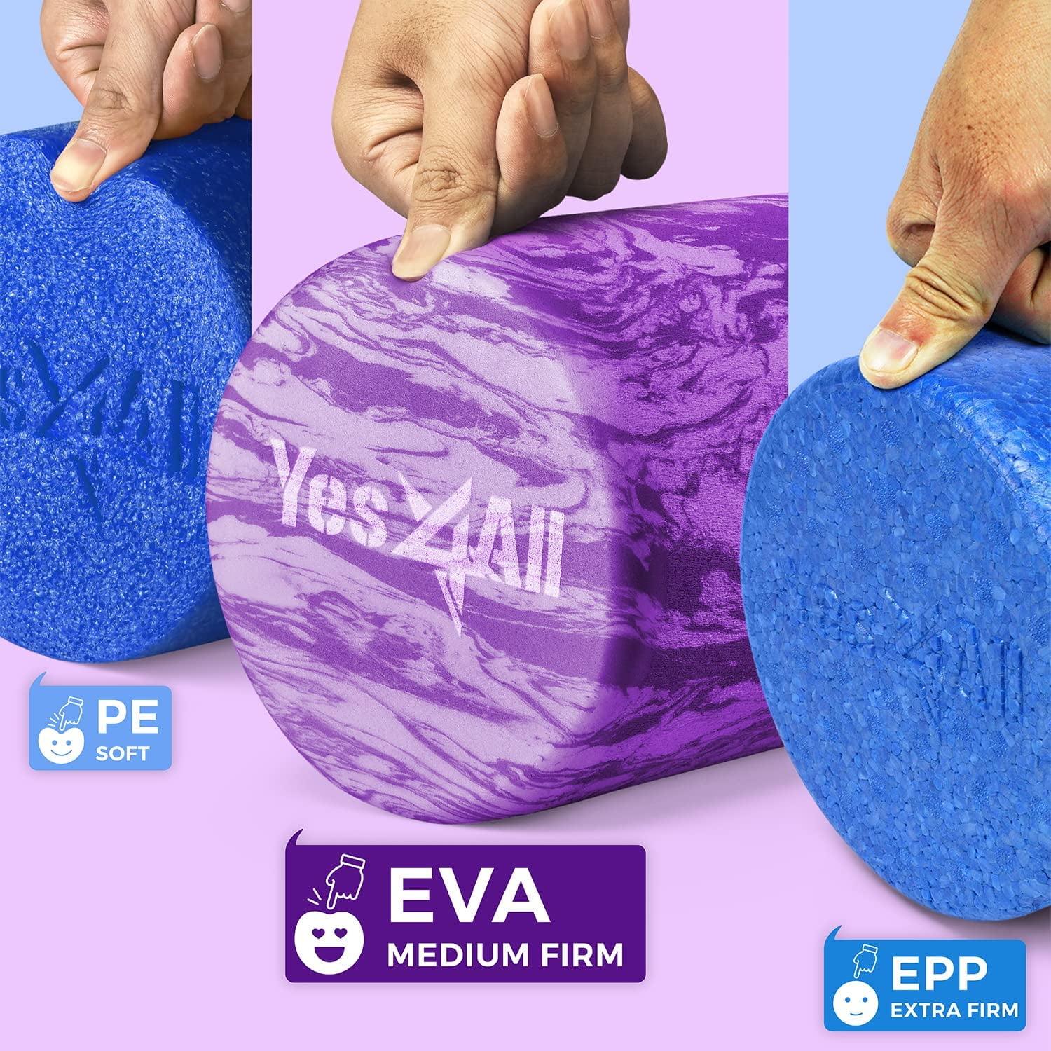 Yes4All 18inch Exercise Foam Roller EVA Clematis Marbled
