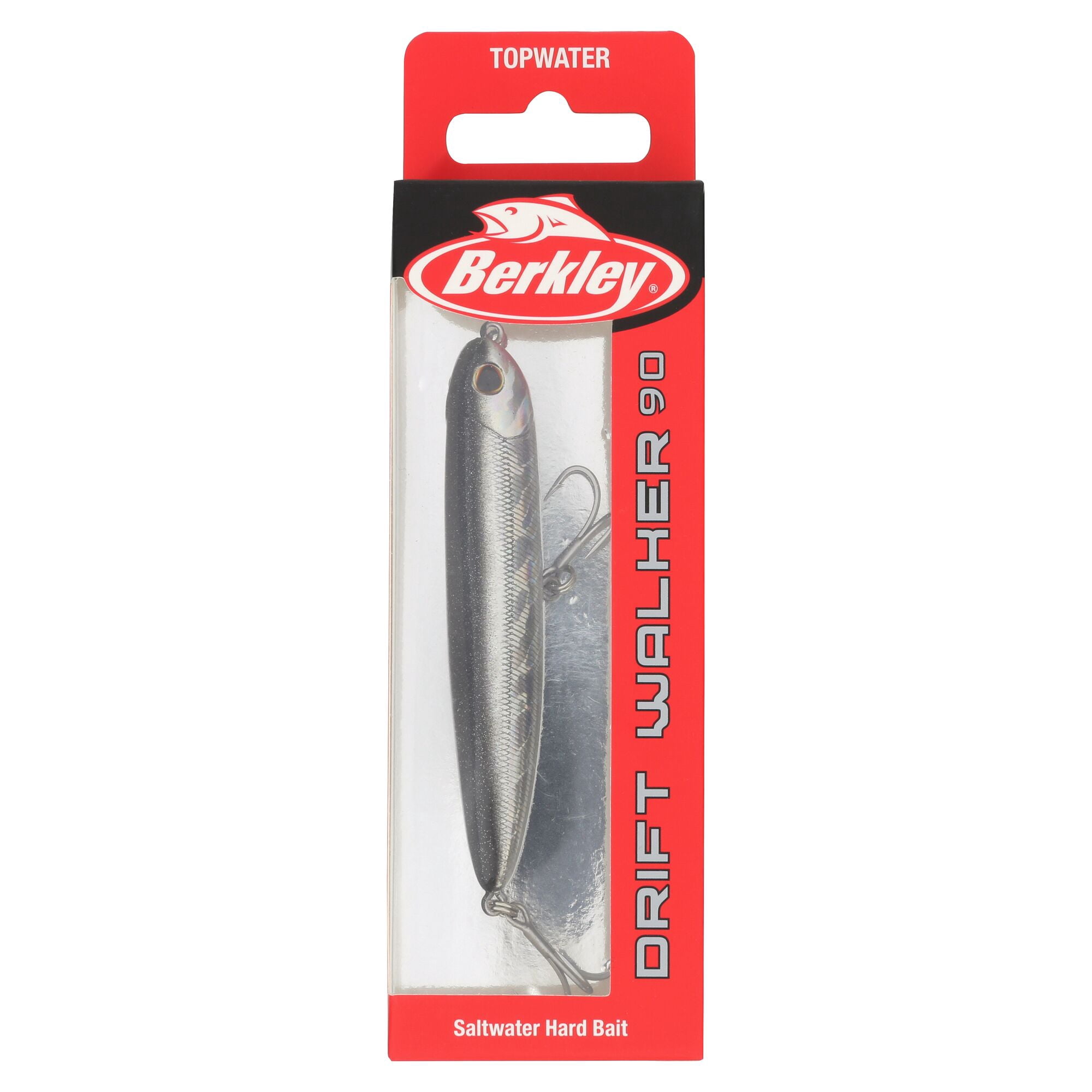 Berkley Drift Walker Saltwater, 3.5 in, Topwater Baits, Black Silver (1 Count)