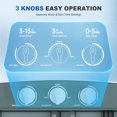 thumbnail image 3 of Superday Portable Washing Machine, 2 In 1 Small Washing Machine and Spin Dryer Combo, 17.6lbs Compact Mini Twin Tub Laundry Machine for Camping, Apartments, Dorms, College Rooms, RV, Delicates, Grey, 3 of 9