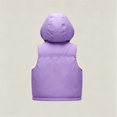 thumbnail image 6 of Toddler Kids Hooded Puffer Vest, Boys Girls Lined Sleeveless Jacket, Warm Zip Up Padded Waistcoat with Pockets for Fall Winter Outerwear(Purple,3-4 Years), 6 of 7