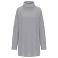 thumbnail image 5 of tarylea Over Size Women's Tops Turtle Neck Ribbed Knit Shirts Long Sleeve Shirt Casual Loose Dailywear Homewear, 5 of 6