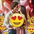 thumbnail image 4 of PMU Valentine’s Day Round-Flat Emoticon Heart Eyes 18 Inch Mylar-Foil Balloon Valentine's Day, Proposal, Special Events, Photo Props Party Decoration and Accessories (10/Pkg) Pkg/1, 4 of 8
