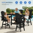 thumbnail image 4 of SERWALL HDPE Outdoor Swivel Bar Chairs Set of 2, Bar Height Adirondack Barstools, All Weather Pub Bar Chair, Black, 4 of 5