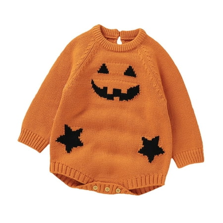 

Newborn Pajamas Honest Baby Clothing Premature Baby Clothes Girl Crawl Suit Onesie Halloween Orange 62