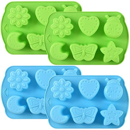 

Newk Insects Silicone Candy mold 4 Packs 6- Cavity Animal Butterfly Moon Star 3D Bakeware Mold Nonstick Food Grade Mold for Candies Chocolate Ice Cube