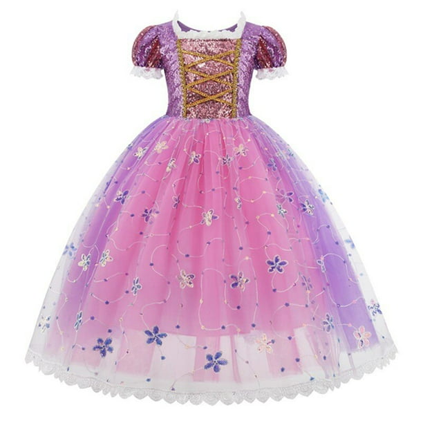 Disney filles raiponce princesse Cosplay robes anniversaire Halloween f??te Sofia maille robe de 
