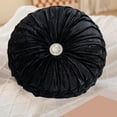 thumbnail image 4 of Mecorevxz Round Ice Flower Velvet Wheel Pillows Bedside Sofa Cushion Window Futon Cushion Pumpkin Pillow (Black), 4 of 6