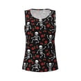 thumbnail image 5 of Goofa Skeleton with Roses Printed Womens Workout Tops for Women Sleeveless Yoga Shirts Athletic Running Tank Tops Sleeveless Gym Clothes Workout Apparel-XX-Large, 5 of 9