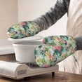 thumbnail image 3 of Gaeub Tropical Flowers Print Oven Mitts and Potholders BBQ Gloves,Oven Mitts with Silicone, Non-Slip Cooking Gloves for Cooking Baking Grilling (2 Count), 3 of 6