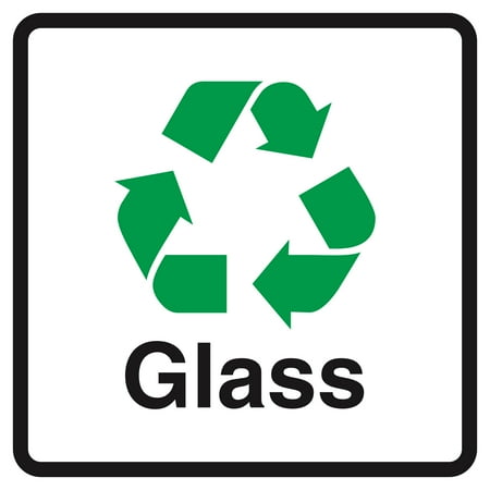 Aluminum Square Picture Recycle Glass Notice Signs Commercial Metal Square Sign, 12x12
