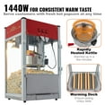 thumbnail image 4 of KFFKFF Popcorn Creator, 1440W Popcorn Cooking Device, 12 Oz Kettle Produces 80 Servings Each Cycle, Tabletop Popcorn Creator with Reinforced Glass, Trio of Stainless Steel Ladles, Red, 4 of 9