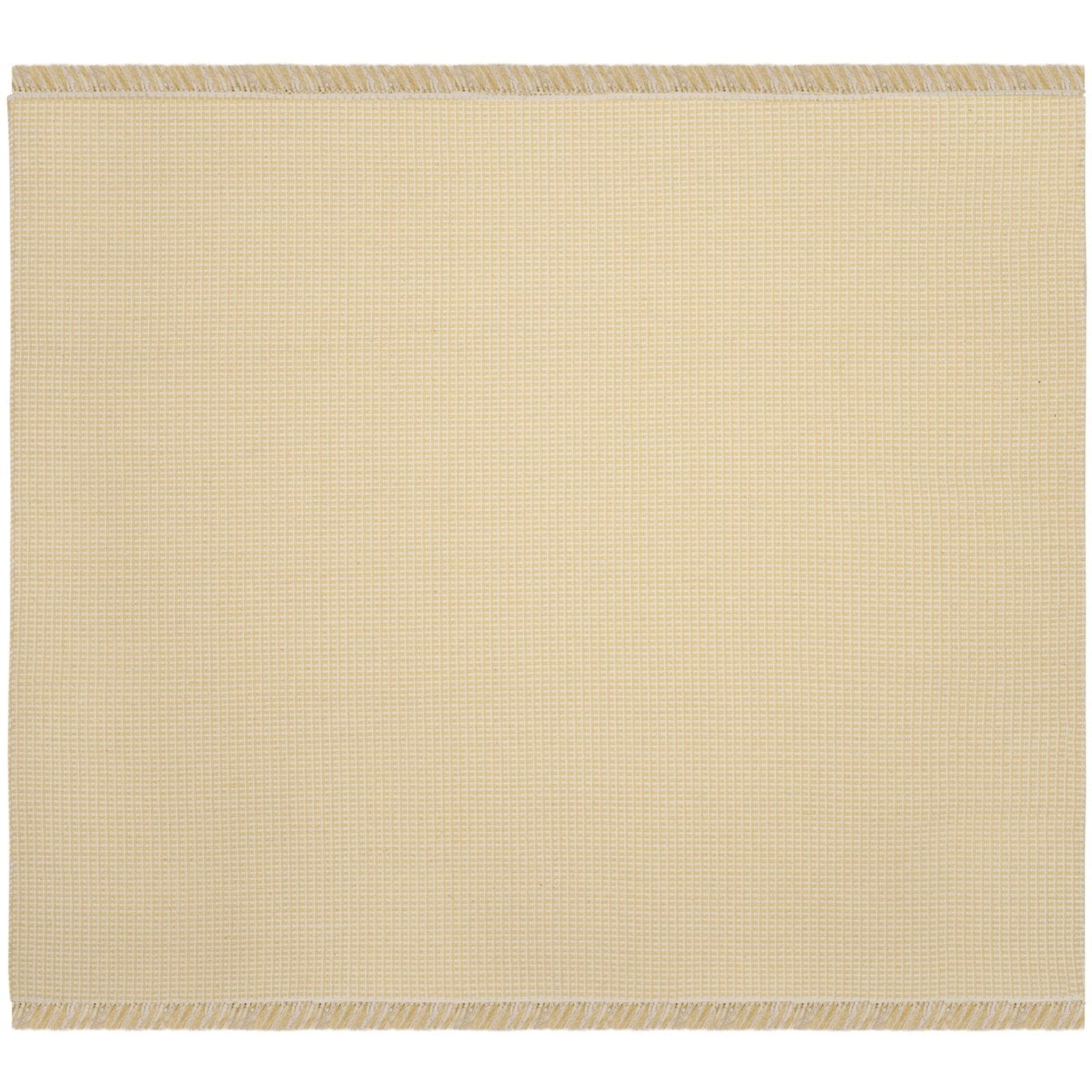 SAFAVIEH Montauk Patton Geometric Cotton Area Rug, Ivory/Yellow, 6' x 6' Square