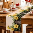 thumbnail image 5 of Spring Floral Table Runner 70 Inches, Yellow Roses Flowers Rustic Botanical Pink Bed Runner Dresser Scarves Tabletop for Indoor Outdoor Parties/Ceremony/Banquet, 13" x 70", 5 of 9