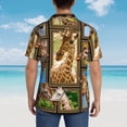 thumbnail image 6 of Giraffe Hawaiian Shirts For Men, Summer Short-Sleeve Relaxed-Fit Button-Down Shirts 3x-Large, 6 of 9