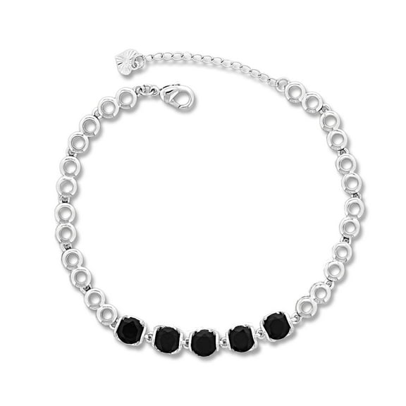 Kaash Customs 925 Sterling Silver Color CZ Anklet Gifts Women in Brass Metal