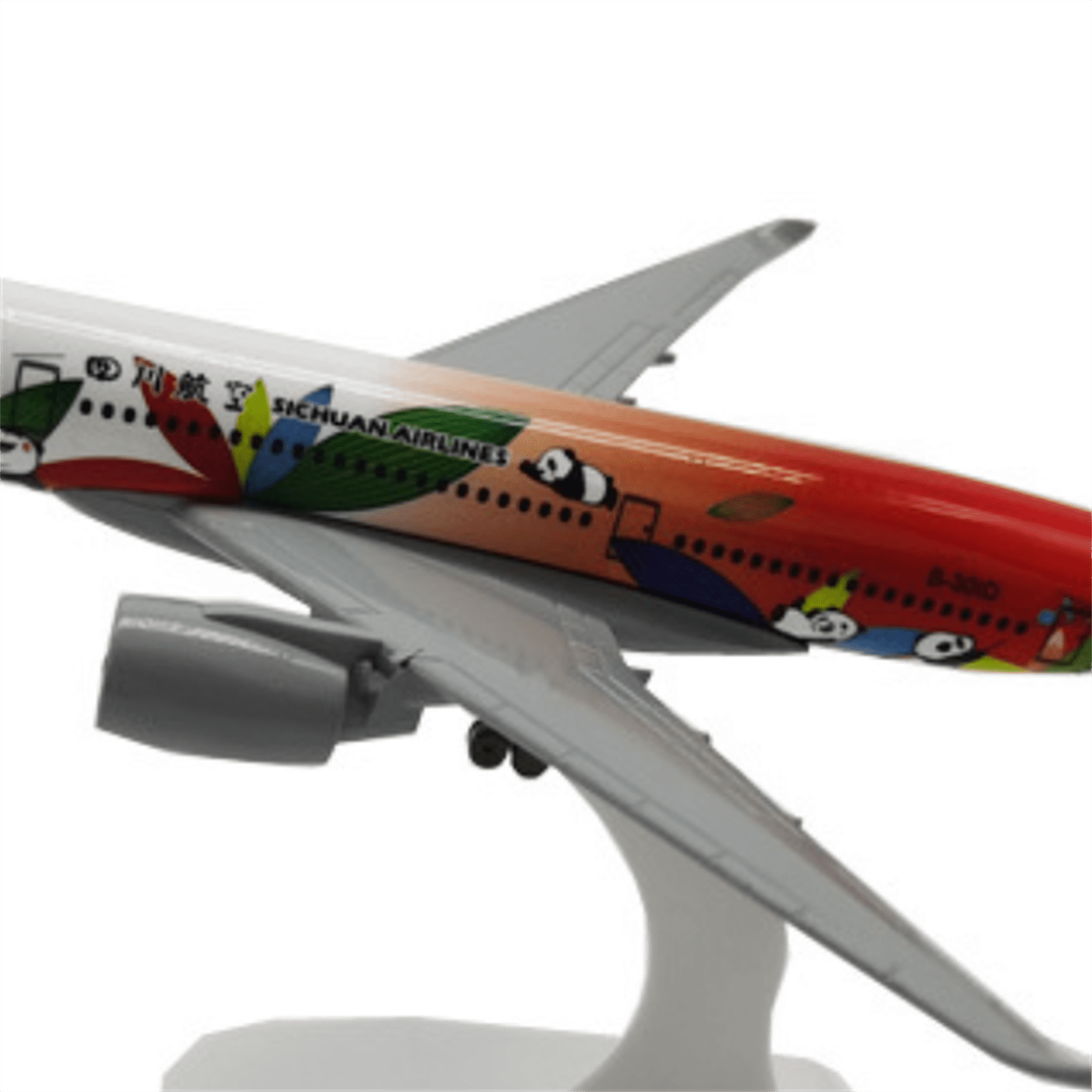 1:300 Scale Alloy Toy Sichuan 350 Panda Plane Model Aircraft Collectible for Display
