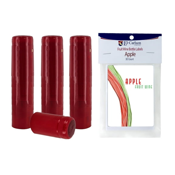 Professional Apple Fruit Wine Labels With Red PVC (30 count)