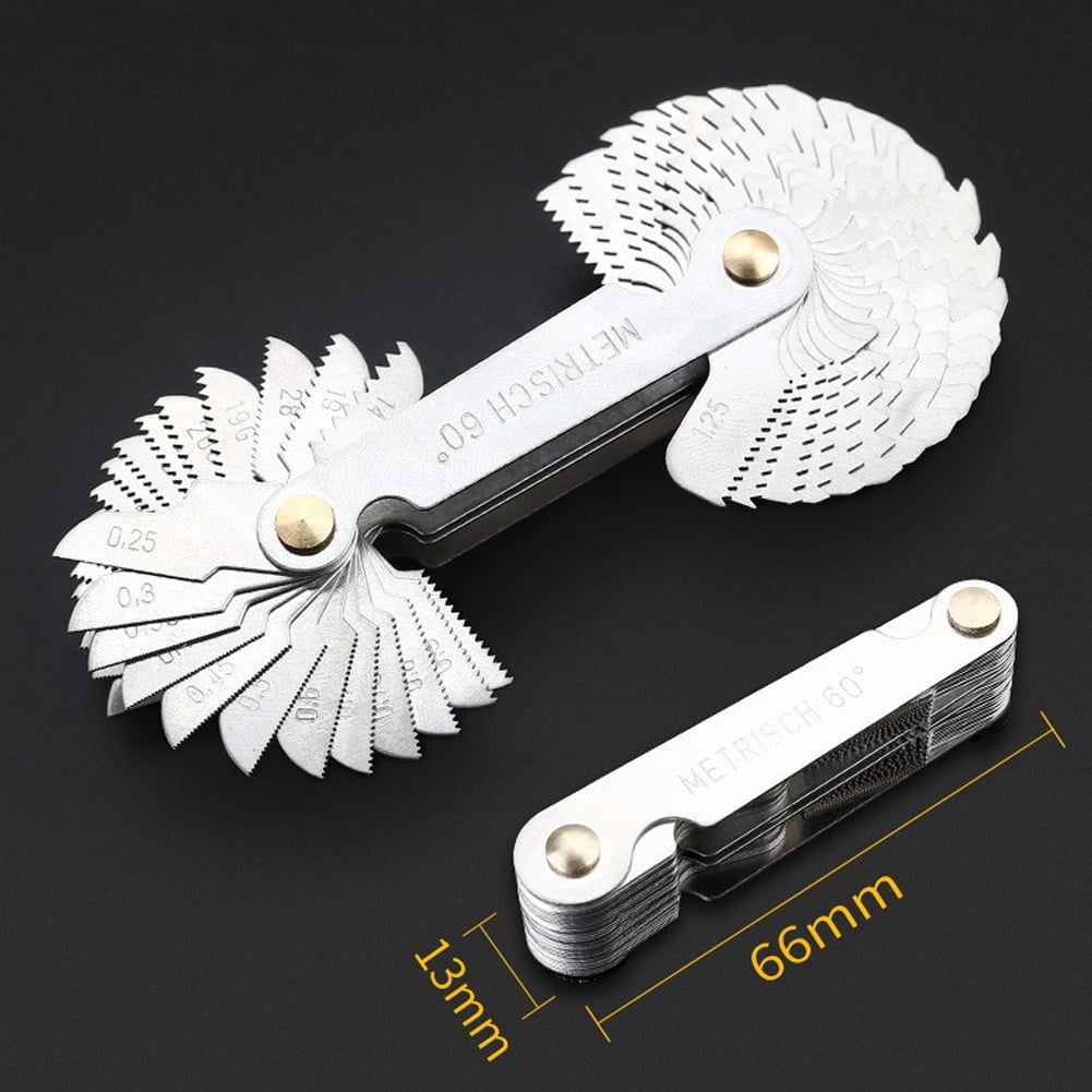 Thread Pitch Gauge Screw Caliper Gage Measuring Set Metric & Inch & America Sae