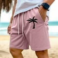 thumbnail image 2 of BOOMNY Shorts For Men Casual Hawaiian Coconut Tree Printed Elastic Waist Drawstring Corduroy Shorts For Man Soft Loose Fit Summer Shorts Comfy Mens Dailywear, 2 of 6