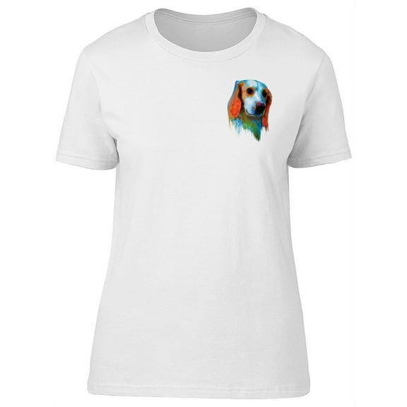 Cute Colorful Pocket Dog T-Shirt Women -Image by Shutterstock, Female Medium