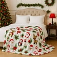 thumbnail image 5 of Serafina Home Holiday Christmas Fleece Throw Blanket- 60 x 50 Plush Santa Claus Reindeer Pinecones Penguins Design, Soft & Cozy Accent for Sofa Couch Chair Bed or Dorm, 5 of 7