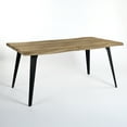 thumbnail image 2 of Homy Casa 63 Inch Dining Table Metal Legs for 6 Seater Kitchen Dining Room, Walnut, 2 of 5
