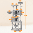 thumbnail image 4 of Yaheetech 73in Multilevel Large Cat Tree Scratching Post Tower with Condos & Basket & Hammock Light Gray, 4 of 10