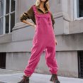 thumbnail image 4 of Gibobby Mono Corto Informal Monos para mujer, baberos y tirantes ajustables con pantalones cálidos de esquí de invierno(Rosa， XL), 4 of 5