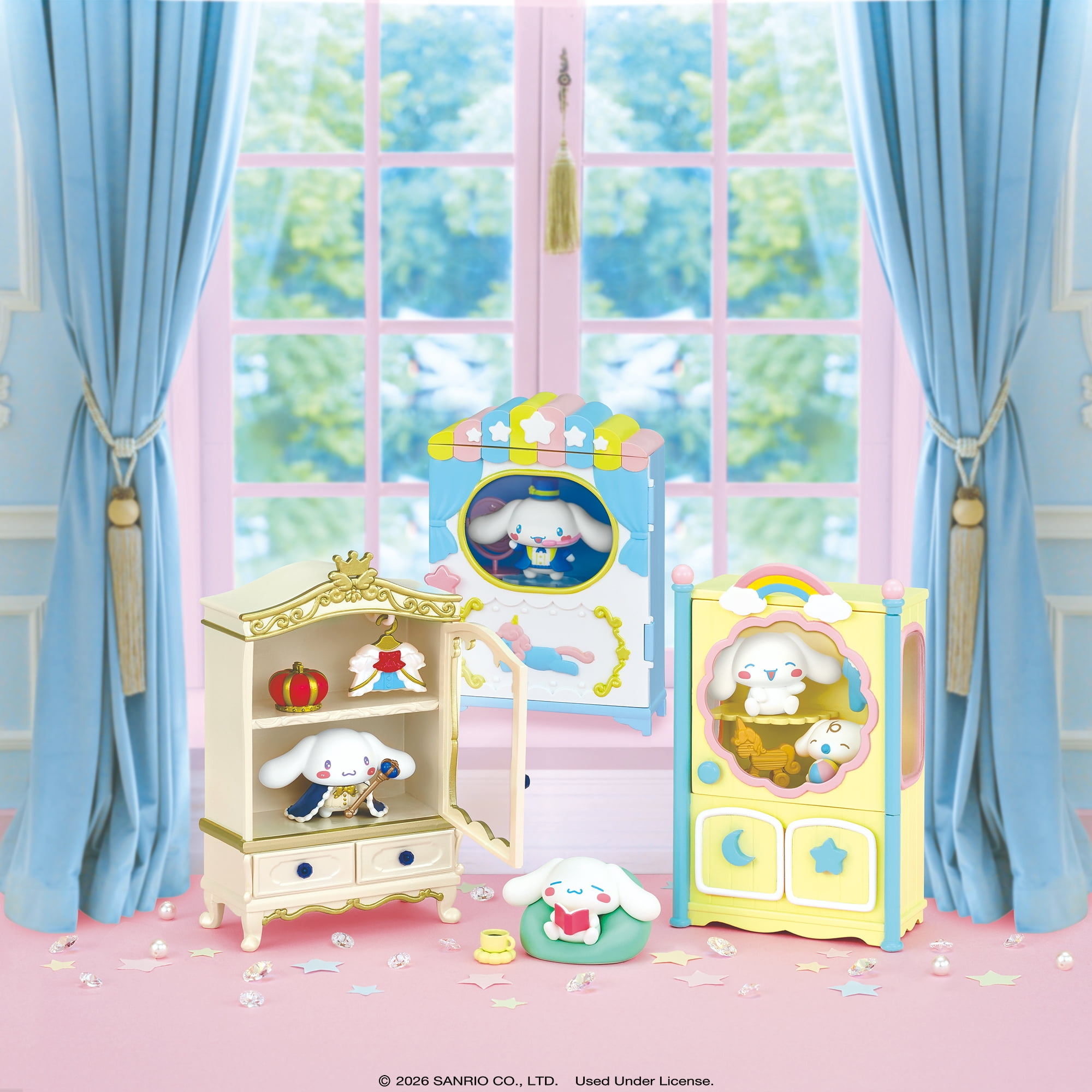 Hamee RE-MENT Hello Kitty and Friends Blind Box Diorama Miniature Figure Set for Birthday Gift, Party Favor, Collectible Figurine, Sanrio Fan (Cinnamoroll Secret Closet) – 6 Pc. (Full Set)