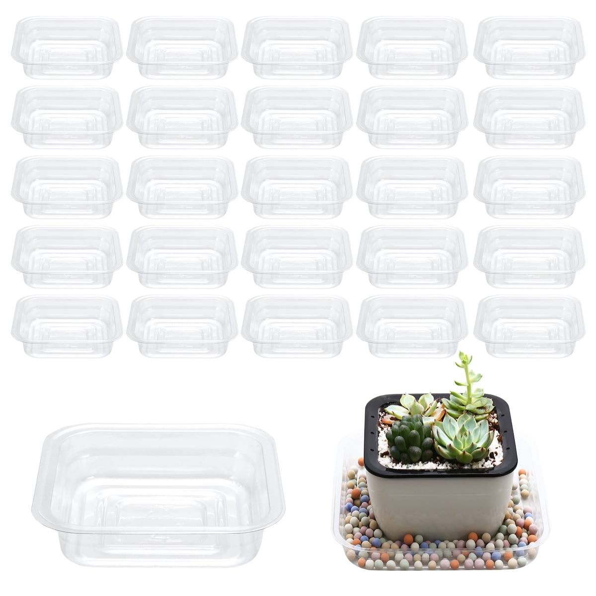 30 Pack Square Plant Saucer Plant Trays for Pots 4 Inch Plant Saucers