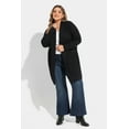 thumbnail image 4 of CASSIE LIZ Plus Size Coats Fall Womens Trench Lightweight Black Cardigan Sweaters Long Sleeve Open Front Winter Ladies Outerwear with Pocket (XL-5XL), 4 of 9