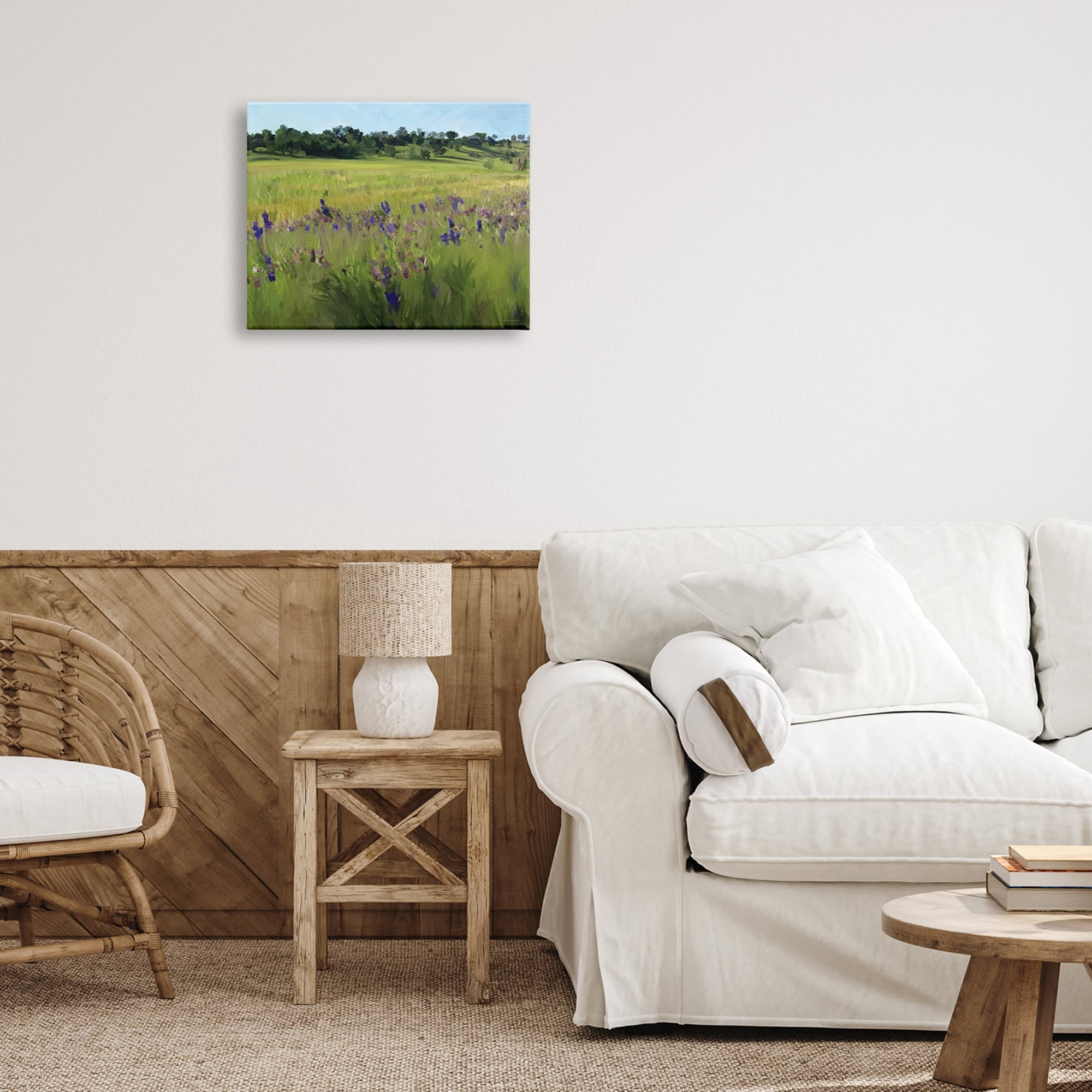 Stupell Industries Countryside Grassland Field Purple Pink Flower Blossoms, 30 x 24, Design by Kamdon Kreations