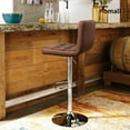 Homall Modern Bar Stools Set of 2, High Seat Adjustable Swivel Chairs with PU Leather Back for