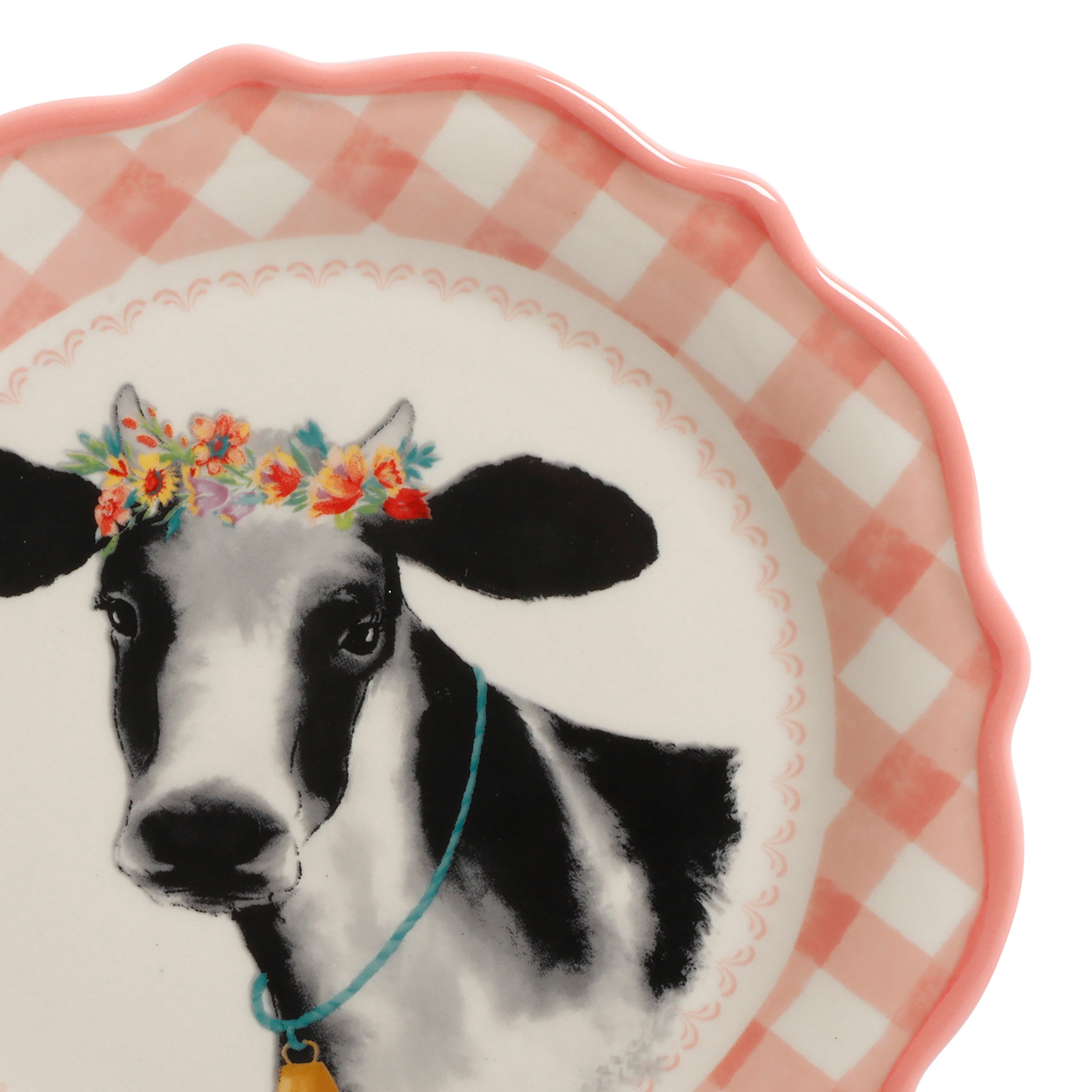 The Pioneer Woman Gingham Check Appetizer Plate, Red