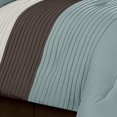 thumbnail image 5 of Chezmoi Collection 8-Piece Luxury Striped Comforter Set (Blue/Brown/Beige, California King), 5 of 5