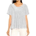 thumbnail image 2 of Ounisa Women's Plus Size Sparkly Top Glitter Blouse Short Ruffle Sleeves Dressy Shirt Elegant Party, 2 of 8
