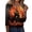 Black #030, variant on Halloween Shirts Women Funny 3/4 Sleeve Pullover Spooky Bat Printed Tops Horror Button V Neck T Shirts Holiday Three Quarter Length Blouses, 3XL