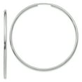 thumbnail image 1 of 14k White Gold Endless 2mm Hoop Earrings Round, 1 of 7