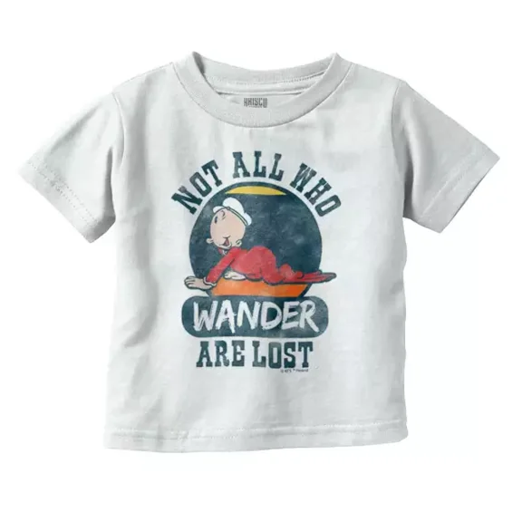 Funny Popeye Sweet Pea Not All Who Wander Unisex Toddler T Shirt TODDLER SHORT SLEEVE TEE BELLA CANVAS 3001T