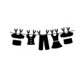 thumbnail image 2 of LKJYER Laundry Sticker Clothesline Clothes Wall Decal Removable Wall Art Sticker Laundry Room Decorative Wallpaper, 2 of 4
