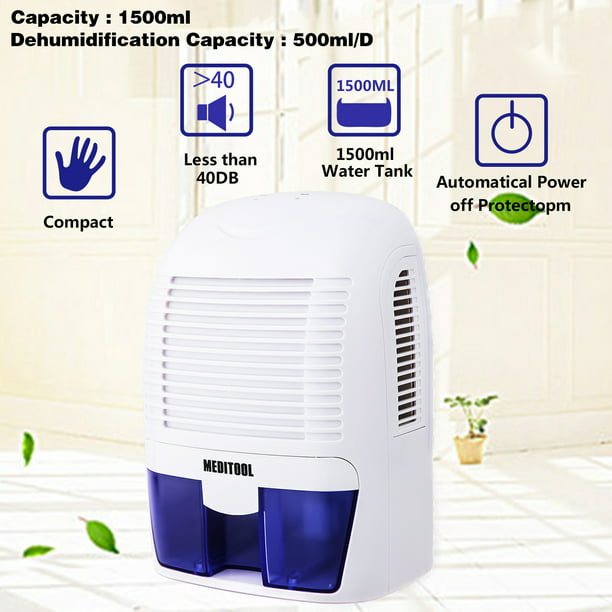 Joyplayer Electric Mini Dehumidifier, 1500 ml,215 sq ft Compact and Portable for Damp Air, Mold, Moisture in Home, Basement, Caravan, Office, Garage, Removable and Washable