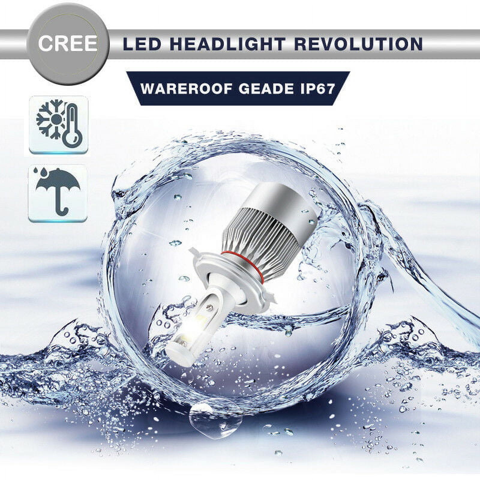 Super Bright White LED Headlight High Low Beam Bulbs for 1997-2004 Toyota Tacoma