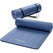 Circuit Fitness by Marcy Non-Slip Multi-Purpose Exercise Yoga Mats with Carrying Strap 1/2" Thick MAT-12-BLUE