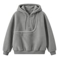 thumbnail image 5 of Fuzzy Full Zip Dog Pouch Hoodie for Women, Plush Pet Carrier Jacket, Warm Zip Up Sweatshirt for Dog Lovers Home Lounging Daily Wear, 5 of 6