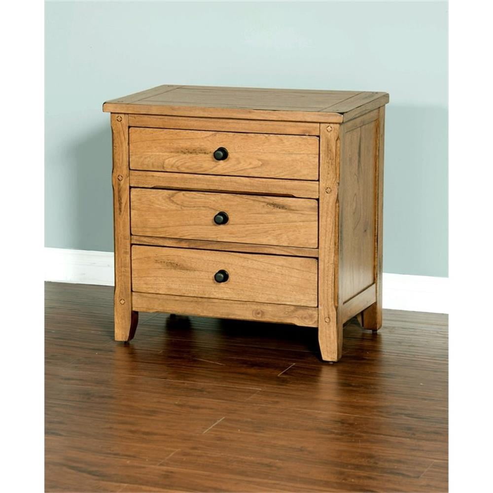Sunny Designs Sedona 29" Petite Traditional Wood Night Stand in Rustic Oak
