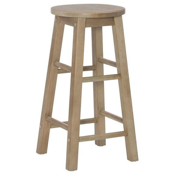 Drevy Zeke Grey Wash 24" Counter Stool with Round Seat