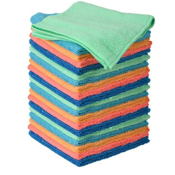 Superio Microfiber Cloths, Colored Cleaning Cloths High Absorbent Wash Cloths (20)