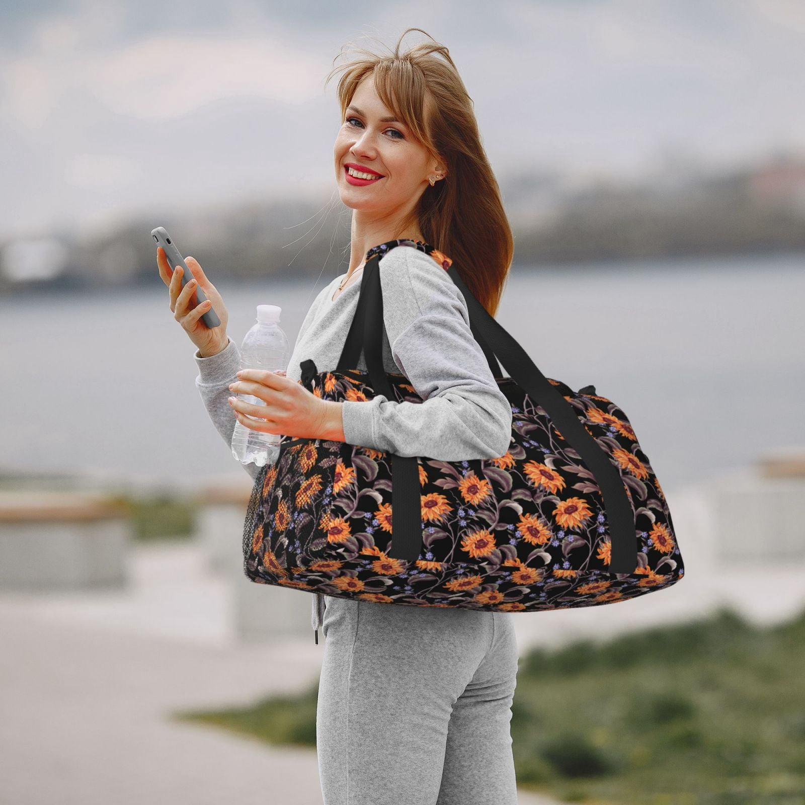 Fuzoiu Sunflowers Print Travel Duffle Bag,Carry On Tote Bags,Duffel Bag,Sport Gym Bag, Hospital Bag for Labor and Delivery, Overnight Bag,Luggage Bag