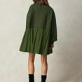 thumbnail image 3 of Dress,Women Oversized Dress Autumn Relaxed Fit Autumn And Winter Pleated Army Autumn Winter Color Loose Dress Pleated Ruffle Dress Army Oversized Dress Dazzduo Dress Color Dress With Pleated, 3 of 4